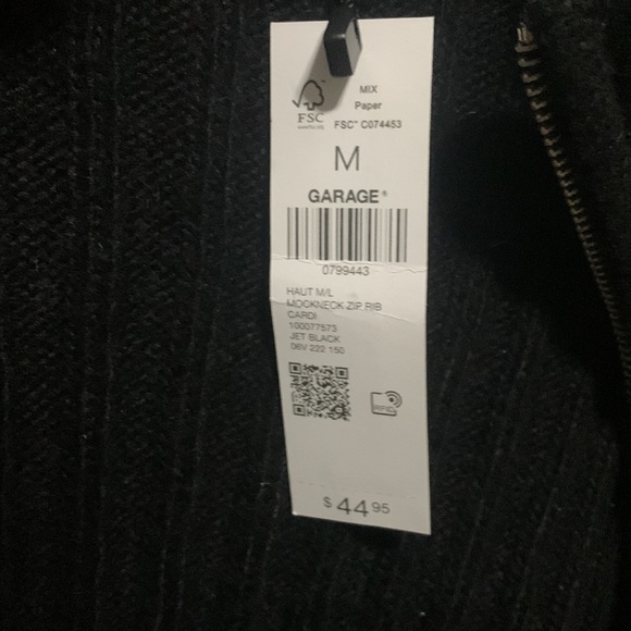 GARAGE knit black zip up sweater - Picture 4 of 5